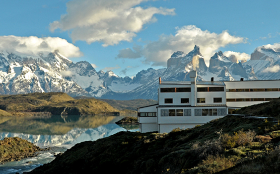 Explora Patagonia Lodge with views to the Pehoe Lake