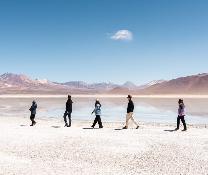 People walking in Uyuni