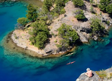 Kayak in Cochrane River, Patagonia National Park.