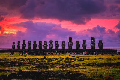 Tongariki Moai in Easter Island.