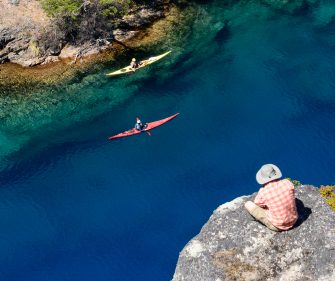 Kayaking in Lake Cochrane.