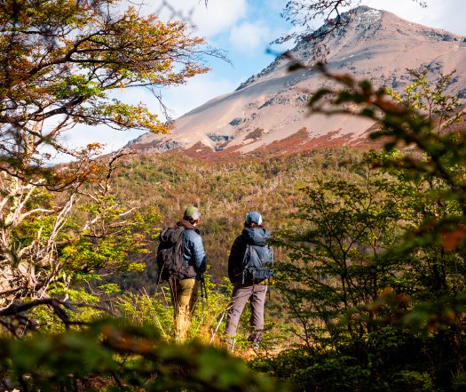 People hiking in Patagonia National Park.