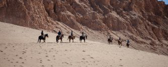 Horseback riding in Atacama Desert.