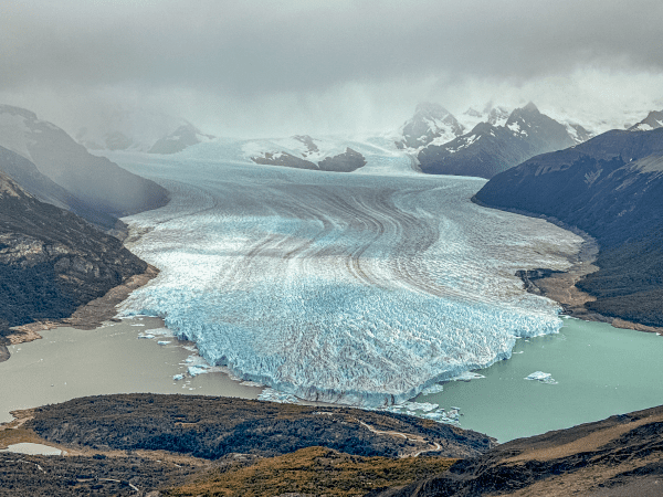 Perito Moreno Glacier in El Calafate, Patagonia Argentina – dramatic blue ice wall and calving front
