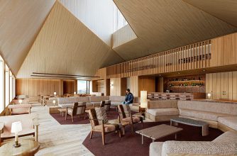 Interior common areas renderings of Torres del Paine Conservation Reserve Lodge