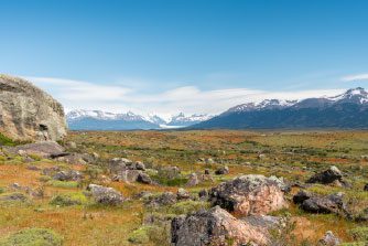 Location of El Calafate Lodge, with the Perito Moreno Glacier in the background