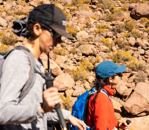 Family trecking in Atacama