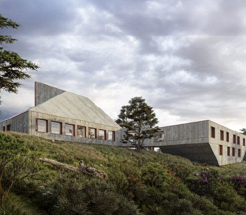 Renders of the new Lodge at Conservation Reserve Torres del Paine